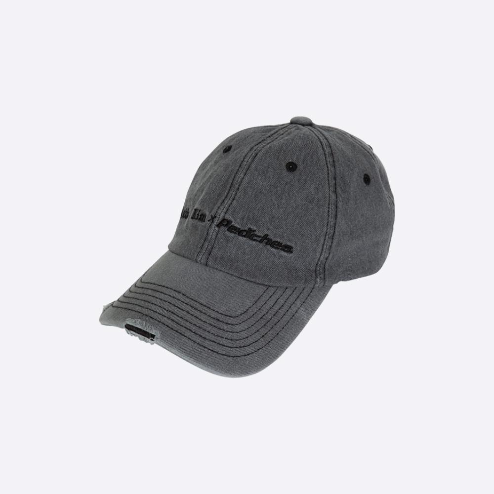 MATIN KIM x Peaches DAMAGE LOGO DENIM BALL CAP